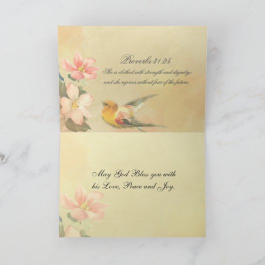 Proverbs 31:26, Bijbelversie, Moederdag Kaart (Binnen)