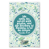 Proverbs 31:26 Onderwijs van de Manuscript van de  Foto Afdruk (Voorkant)