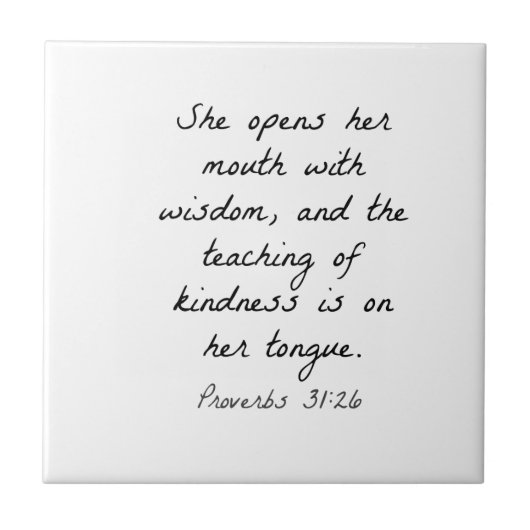 Proverbs 31:26 tegeltje (Voorkant)