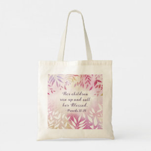 Proverbs 31:28 Kinderen noemen haar gezegende Flor Tote Bag