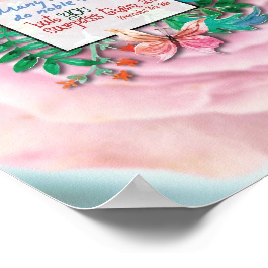 Proverbs 31: 29 bijbelgeschenken voor het schrijve poster (Hoek)