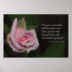 Proverbs 31:30 Afdrukken van scripts Poster