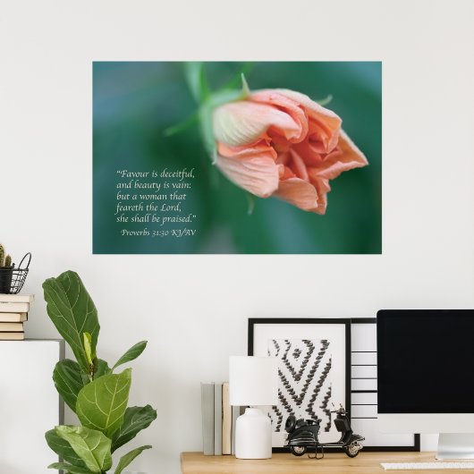 Proverbs 31:30 Afdrukken van scripts Poster (Thuiskantoor)