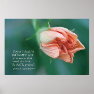 Proverbs 31:30 Afdrukken van scripts Poster