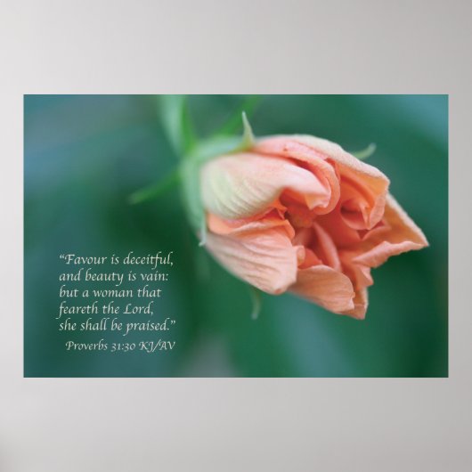 Proverbs 31:30 Afdrukken van scripts Poster (Voorkant)