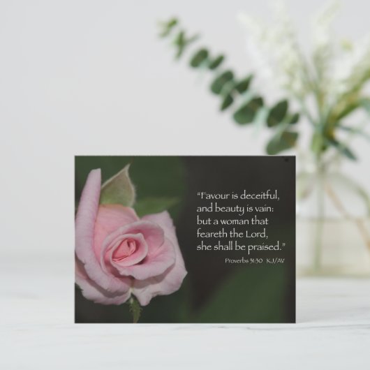 Proverbs 31:30 Briefkaart voor scripts (Staand voorkant)