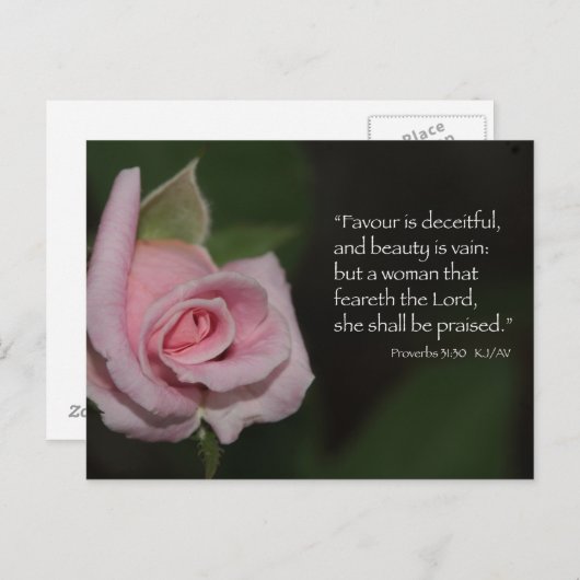 Proverbs 31:30 Briefkaart voor scripts (Voorkant / Achterkant)