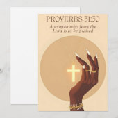 Proverbs 31:30 Faith & Grace Inspirational Art Feestdagenkaart (Voorkant / Achterkant)