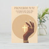 Proverbs 31:30 Faith & Grace Inspirational Art Feestdagenkaart (Staand voorkant)