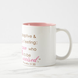 Proverbs 31:30 tweekleurige koffiemok