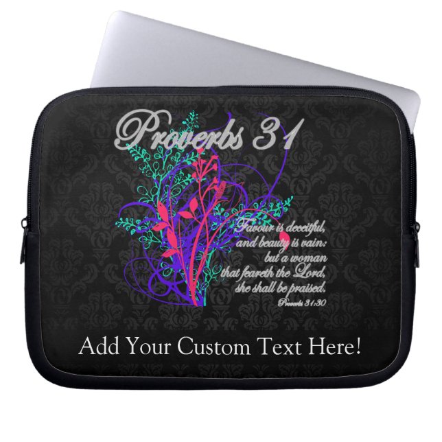 Proverbs 31 Bijbel Christelijk vrouwen Laptop Sleeve (Voorkant)