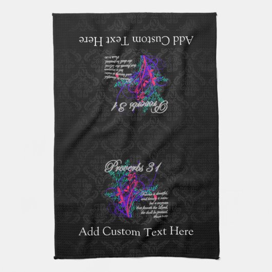 Proverbs 31 Bijbel Christelijk vrouwen Theedoek (Verticaal)