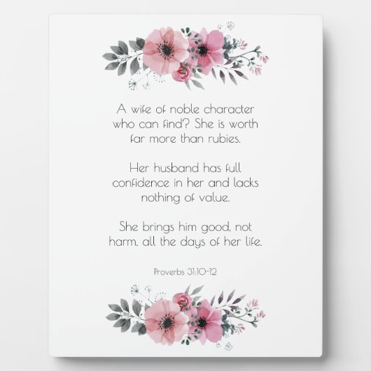 Proverbs 31 Bijbel met bloemen Fotoplaat (Voorkant)