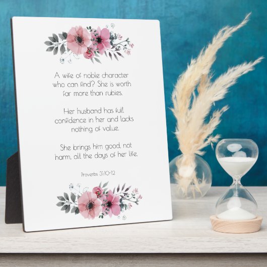 Proverbs 31 Bijbel met bloemen Fotoplaat (Zijkant)