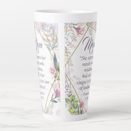 Proverbs 31 Bijbel Verse Christelijke Moederdag Gi Latte Mok (Voorkant)