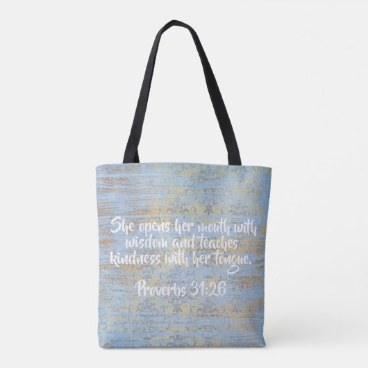 Proverbs 31 Bijbel Verse Persoonlijke Canvas tas (Achterkant)