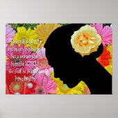 Proverbs 31 Christelijke Poster Flowers Scripture (Voorkant)