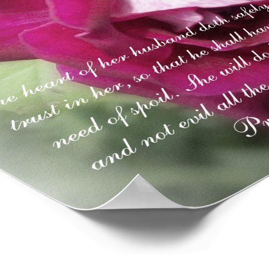 Proverbs 31 collectie~ Pro 31:11-12 Poster (Hoek)