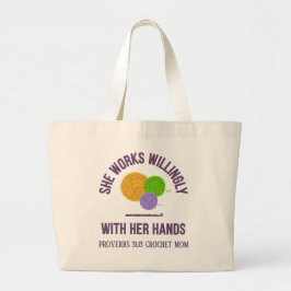 PROVERBS 31 Crochet Mom Yarn Grote Tote Bag