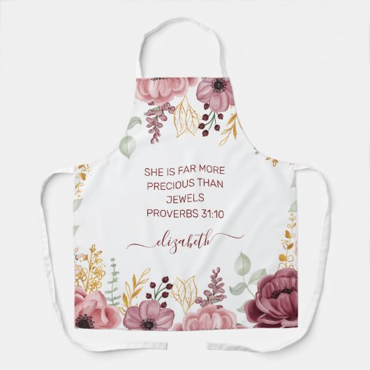 Proverbs 31 Elegant pastel pink flower  Schort (Voorkant)