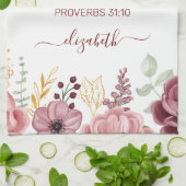 Proverbs 31 Elegant pastel pink flower  Theedoek (Gevouwen)