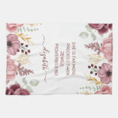 Proverbs 31 Elegant pastel pink flower  Theedoek (Horizontaal)
