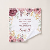 Proverbs 31 Elegant pastel pink flower  Washandje (Wasdoekje)