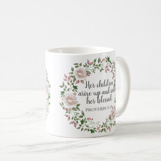 Proverbs 31 Haar kinderen noemen haar ontzegd Koffiemok (Voorkant rechts)