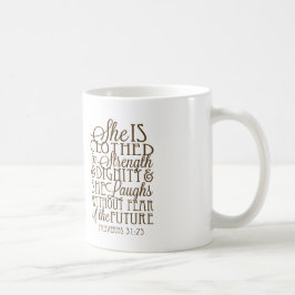 Proverbs 31 - Kleed in Sterkte & Waardigheid Bruin Koffiemok