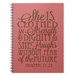Proverbs 31 - Kleed in Sterkte & Waardigheid Bruin Notitieboek