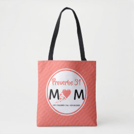 PROVERBS 31 Moederdag Birthday Coral Tote Bag