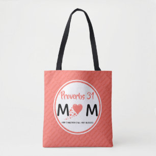 PROVERBS 31 Moederdag Birthday Coral Tote Bag