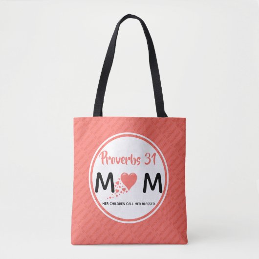 PROVERBS 31 Moederdag Birthday Coral Tote Bag (Voorkant)