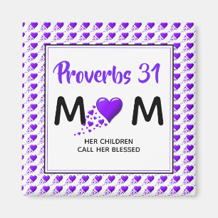 PROVERBS 31 MOM Paars Hearts Moederdag Magneet