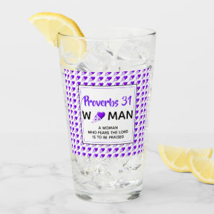 PROVERBS 31 Paarse VROUWEN Christelijk Drink Glas