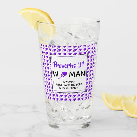 PROVERBS 31 Paarse VROUWEN Christelijk Drink Glas (Voorkant ijs)