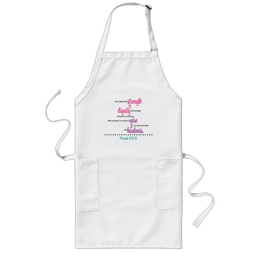 Proverbs 31 Sterkte en Waardigheid Apron Lang Schort (Voorkant)