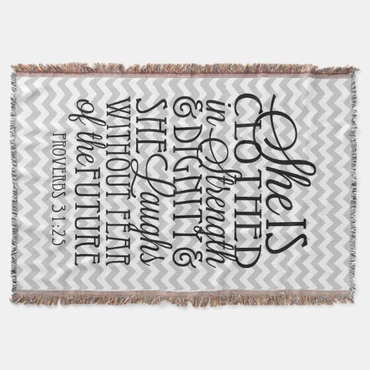 Proverbs 31 / Sterkte en Waardigheid Chevron Blank Deken (Voorkant)