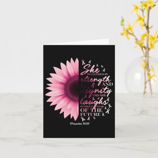 Proverbs 31 Verse Shirten Christelijke borstkanker Kaart (Gele Bloem)