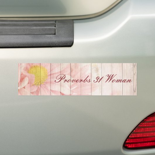Proverbs 31 Vrouw - Floral Design Bumpersticker (Op auto)