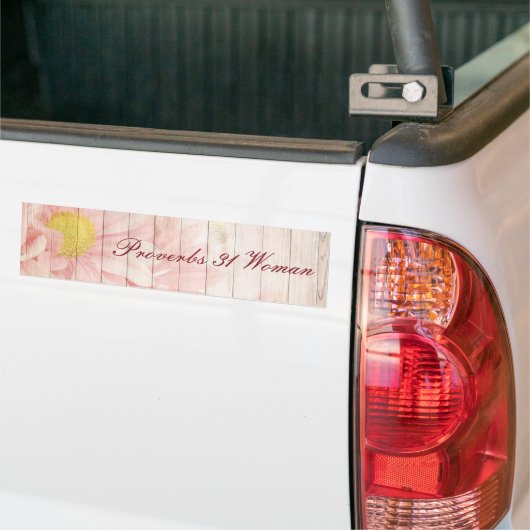 Proverbs 31 Vrouw - Floral Design Bumpersticker (Op Truck)
