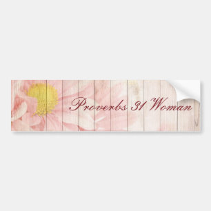 Proverbs 31 Vrouw - Floral Design Bumpersticker