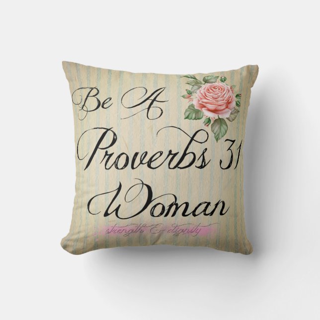 Proverbs 31 Vrouw Kussen (Voorkant)