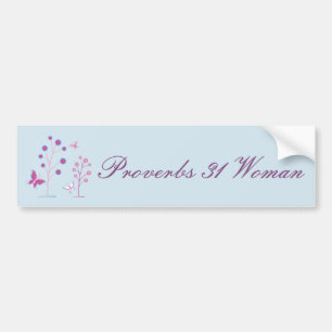 Proverbs 31 Vrouw met  Butterflies Bumpersticker