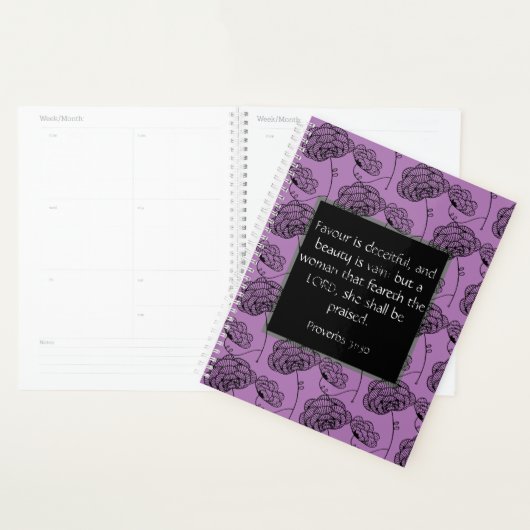 Proverbs 31 Vrouw Paarse Floral Christelijk Planne Planner (Display)