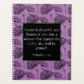 Proverbs 31 Vrouw Paarse Floral Christelijk Planne Planner (Voorkant)