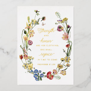 Proverbs 31 Wildbloemen Folie Desk Afdrukken Feestdagenkaart