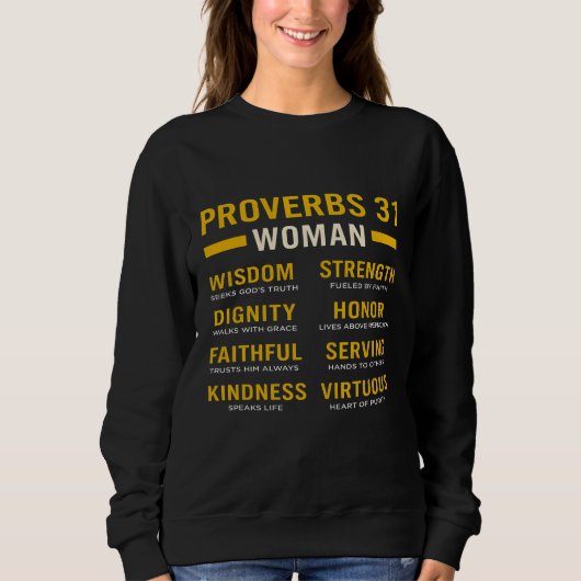 Proverbs 31 Woman Christian Women’s Sweatshirt (Voorkant)