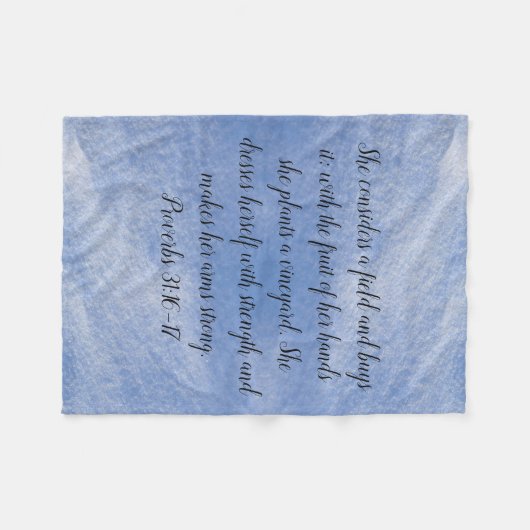 Proverbs 31 Woman Fleece Blanket Blue (Voorkant (Horizontaal))
