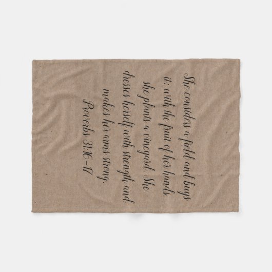 Proverbs 31 Woman Fleece Blanket Brown (Voorkant (Horizontaal))